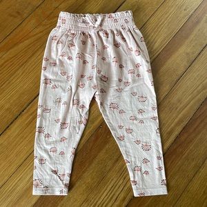 Musli pants taupe pink with a print 18-24 months